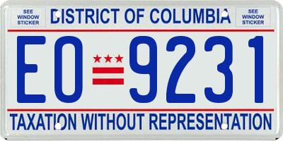 DC license plate EO9231