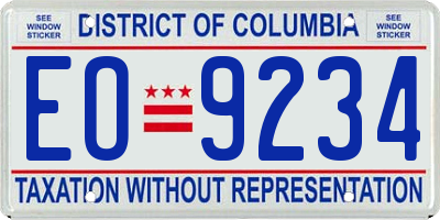 DC license plate EO9234