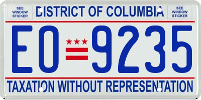 DC license plate EO9235