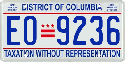 DC license plate EO9236