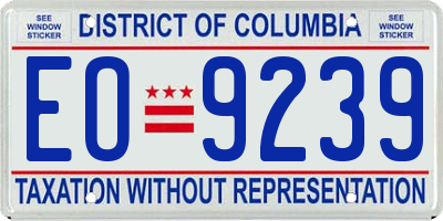 DC license plate EO9239