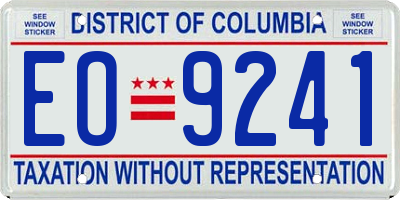 DC license plate EO9241