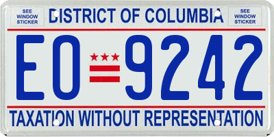 DC license plate EO9242