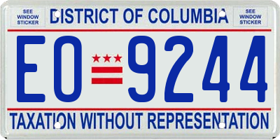 DC license plate EO9244