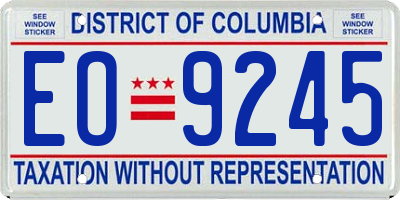 DC license plate EO9245