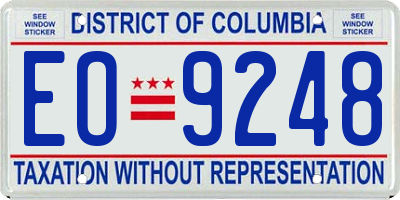 DC license plate EO9248