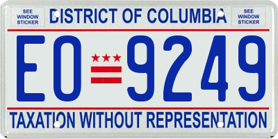 DC license plate EO9249