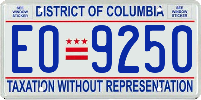 DC license plate EO9250