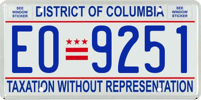 DC license plate EO9251