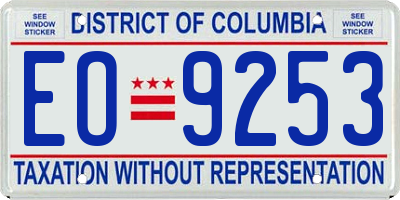 DC license plate EO9253