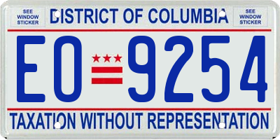 DC license plate EO9254