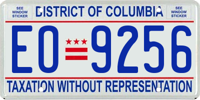 DC license plate EO9256