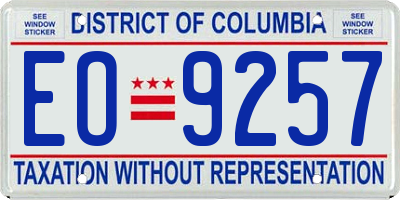 DC license plate EO9257