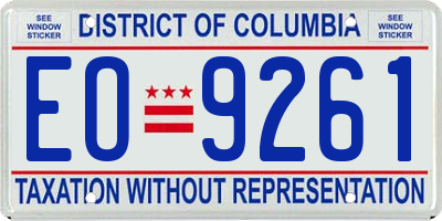 DC license plate EO9261