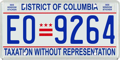 DC license plate EO9264