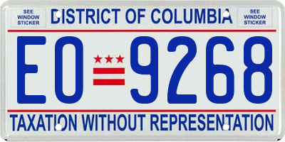 DC license plate EO9268