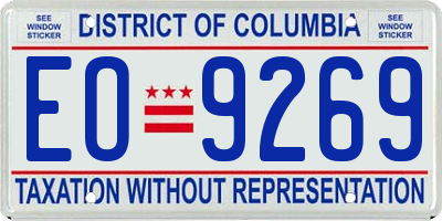DC license plate EO9269