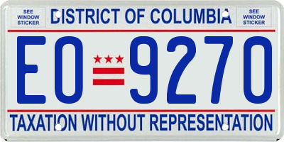 DC license plate EO9270