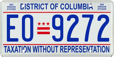 DC license plate EO9272