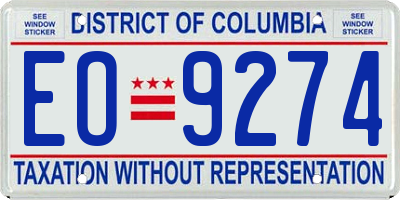 DC license plate EO9274