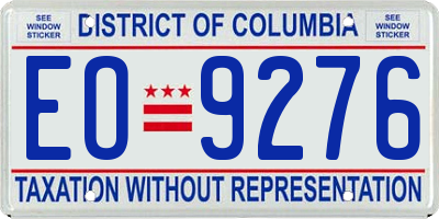 DC license plate EO9276