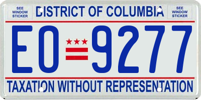 DC license plate EO9277