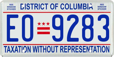 DC license plate EO9283