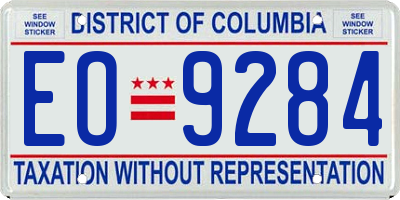 DC license plate EO9284