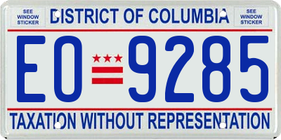 DC license plate EO9285