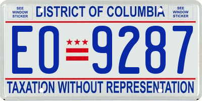 DC license plate EO9287