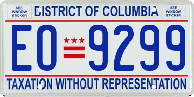 DC license plate EO9299