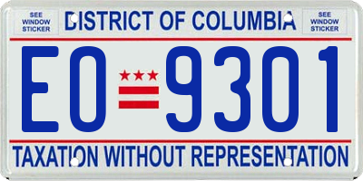 DC license plate EO9301