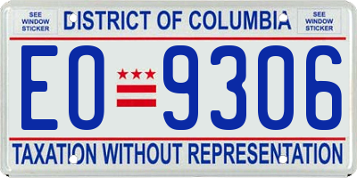 DC license plate EO9306