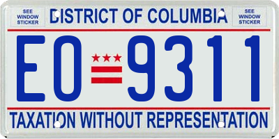 DC license plate EO9311