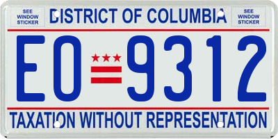 DC license plate EO9312