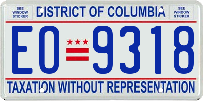 DC license plate EO9318