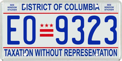 DC license plate EO9323