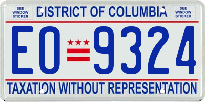 DC license plate EO9324