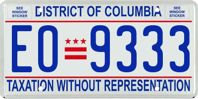 DC license plate EO9333