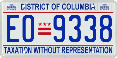 DC license plate EO9338