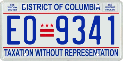 DC license plate EO9341