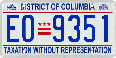 DC license plate EO9351