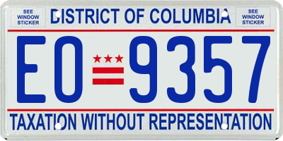 DC license plate EO9357