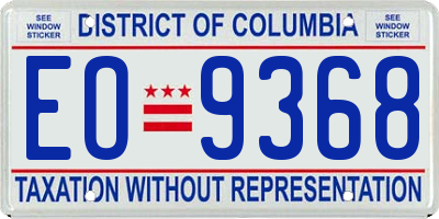 DC license plate EO9368