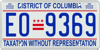 DC license plate EO9369