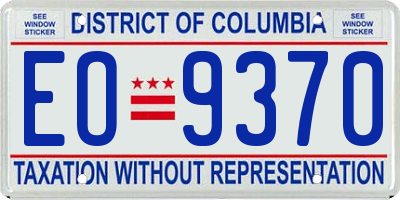DC license plate EO9370