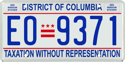 DC license plate EO9371