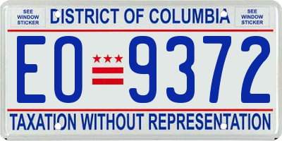DC license plate EO9372