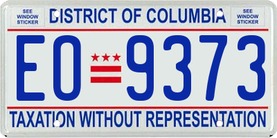 DC license plate EO9373