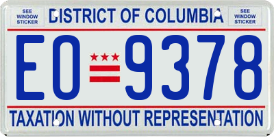 DC license plate EO9378